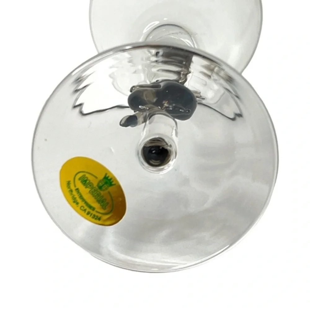 Gray Elephant Martini Glass Stem‎ Hand Blown Barware Imperial Enterprises